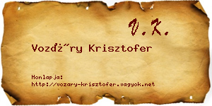 Vozáry Krisztofer névjegykártya