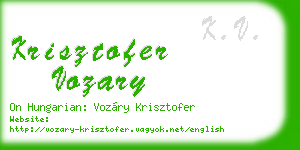 krisztofer vozary business card