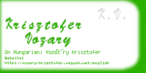 krisztofer vozary business card